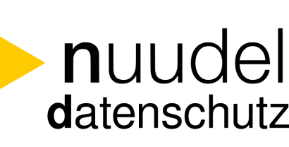 Angewandeltes nuudel-Logo mit dem Zusatz „Datenschutz“.