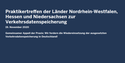 Screenshot: Praktikertreffen dreier Bundesländer zur Verkehrsdatenspeicherung.