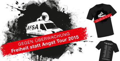 T-Shirt-Design von der „Freiheit statt Angst“-Tour 2015.