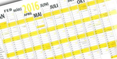 Der Digitalcourage-Wandkalender für das Jahr 2016.