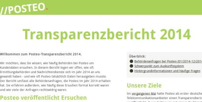Screenshot von posteos Transparenzbericht 2014.