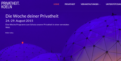 Screenshot der Startseite von „privatheit.koeln“.