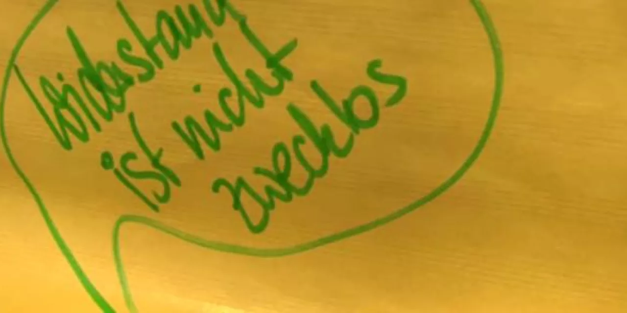 Gezeichnete Sprechblase: „Widerstand ist nicht zwecklos.“