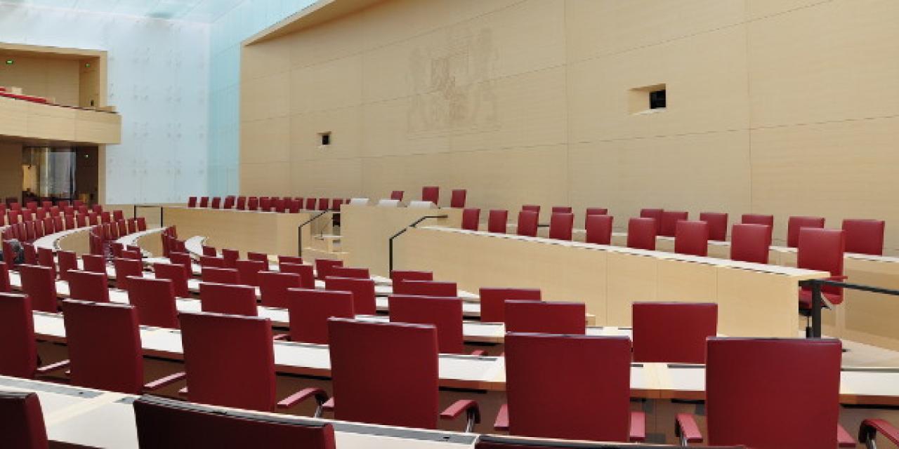 Plenarsaal des Bayrischen Landtags.