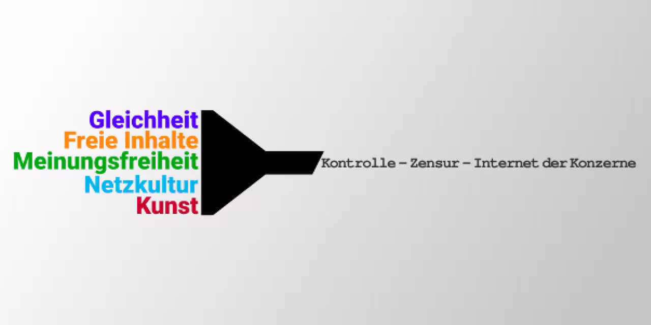 Grafik: Ein Trichter filtert Wörter.