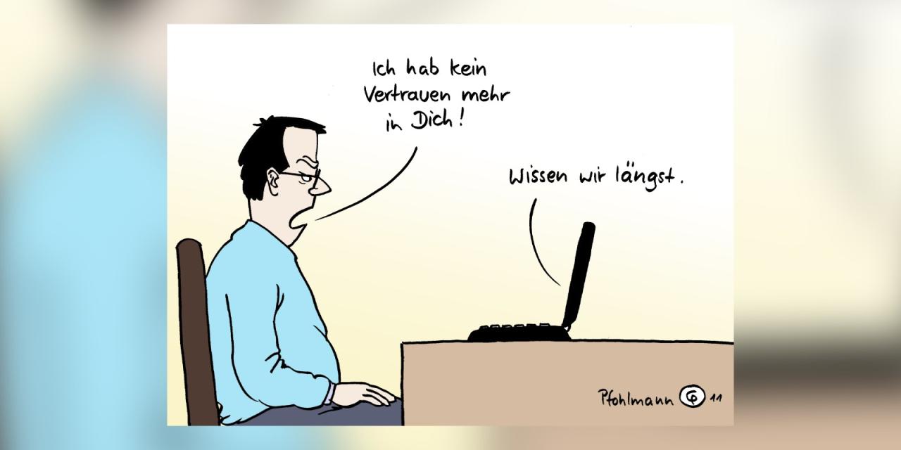 Karikatur: Christiane Pfohlmann. Alle Rechte vorbehalten.