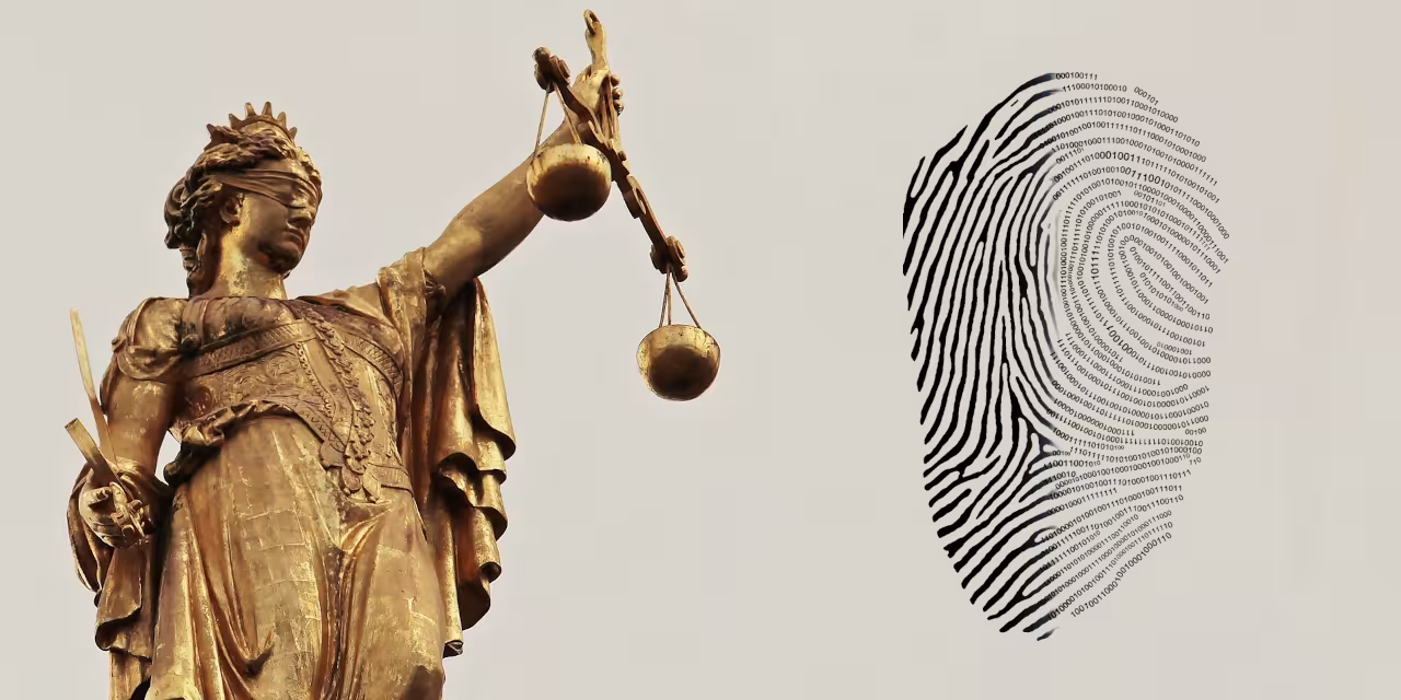 Justizia und ein Fingerabdruck.
