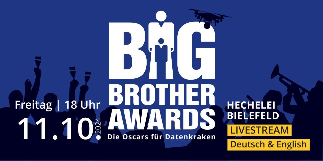 Einladungsbanner für die BigBrotherAwards 2024.