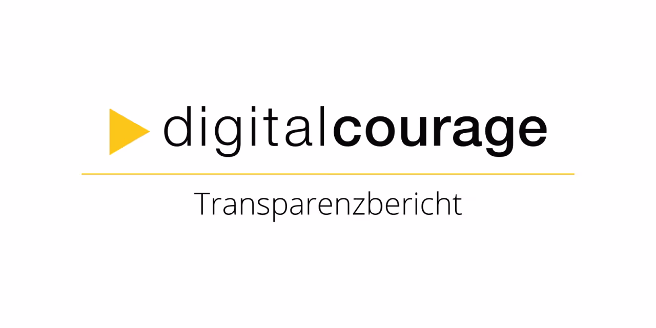 Das Digitalcourage-Logo und darunter das Wort „Transparenzbericht“.