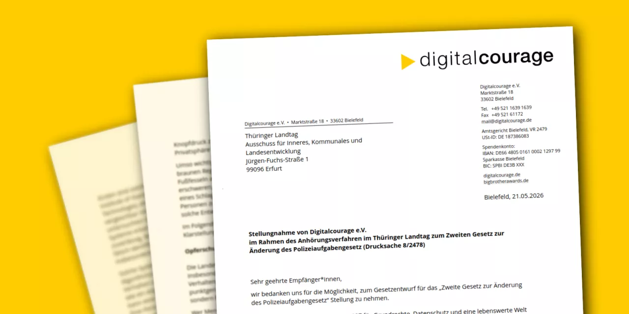 Screenshot der digitalen Stellungnahme.