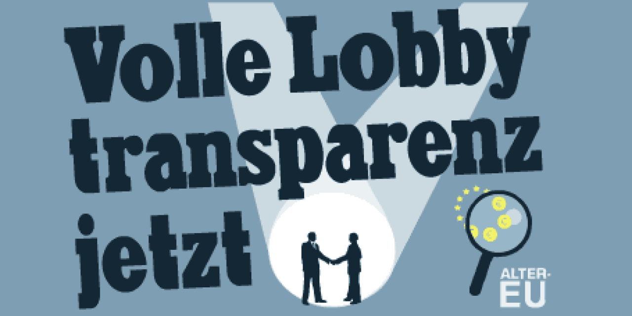 Grafik: „Volle Lobbytransparenz jetzt.“
