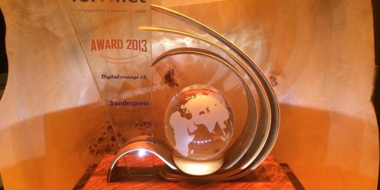 Award von for..net an Digitalcourage.