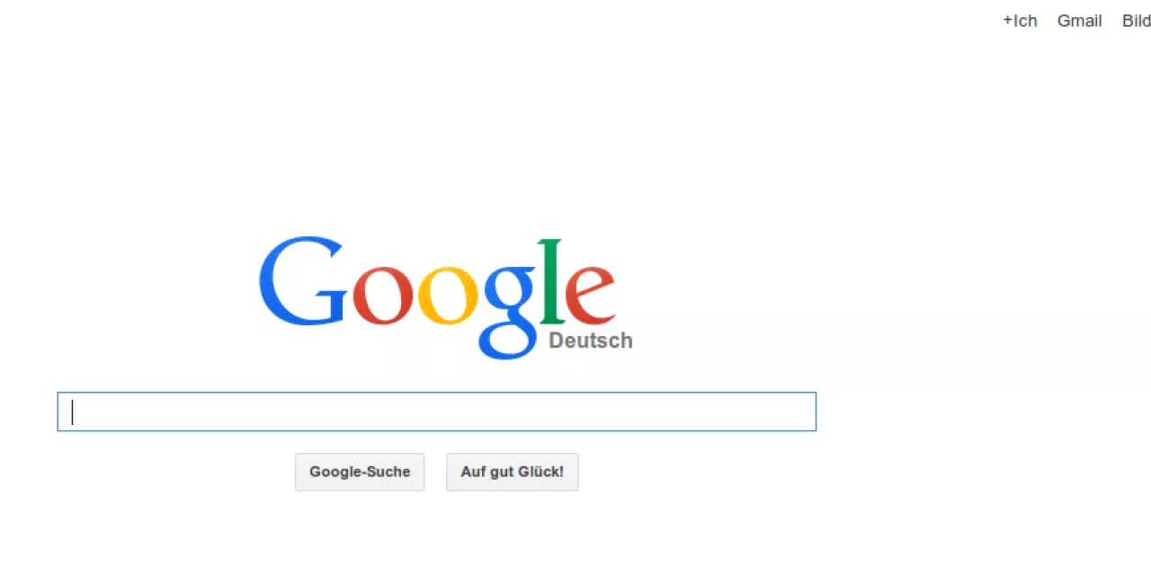 Screenshot von der Google-Startseite.