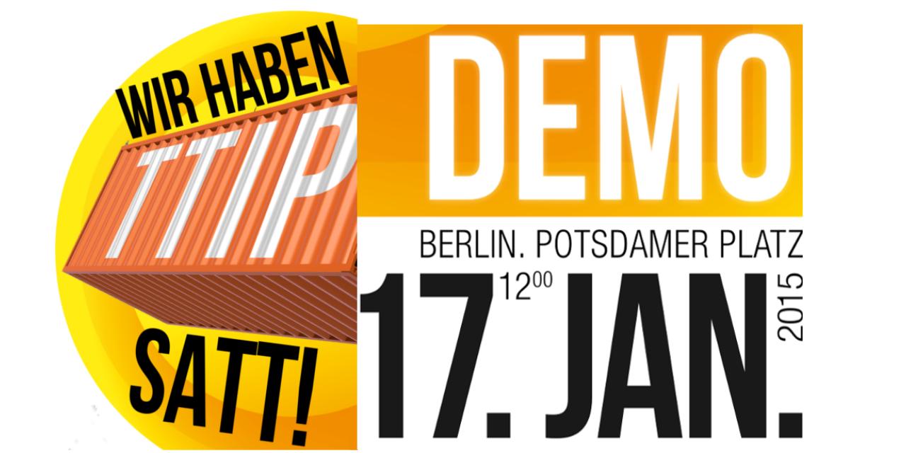 Banner zur TTIP-Demo.