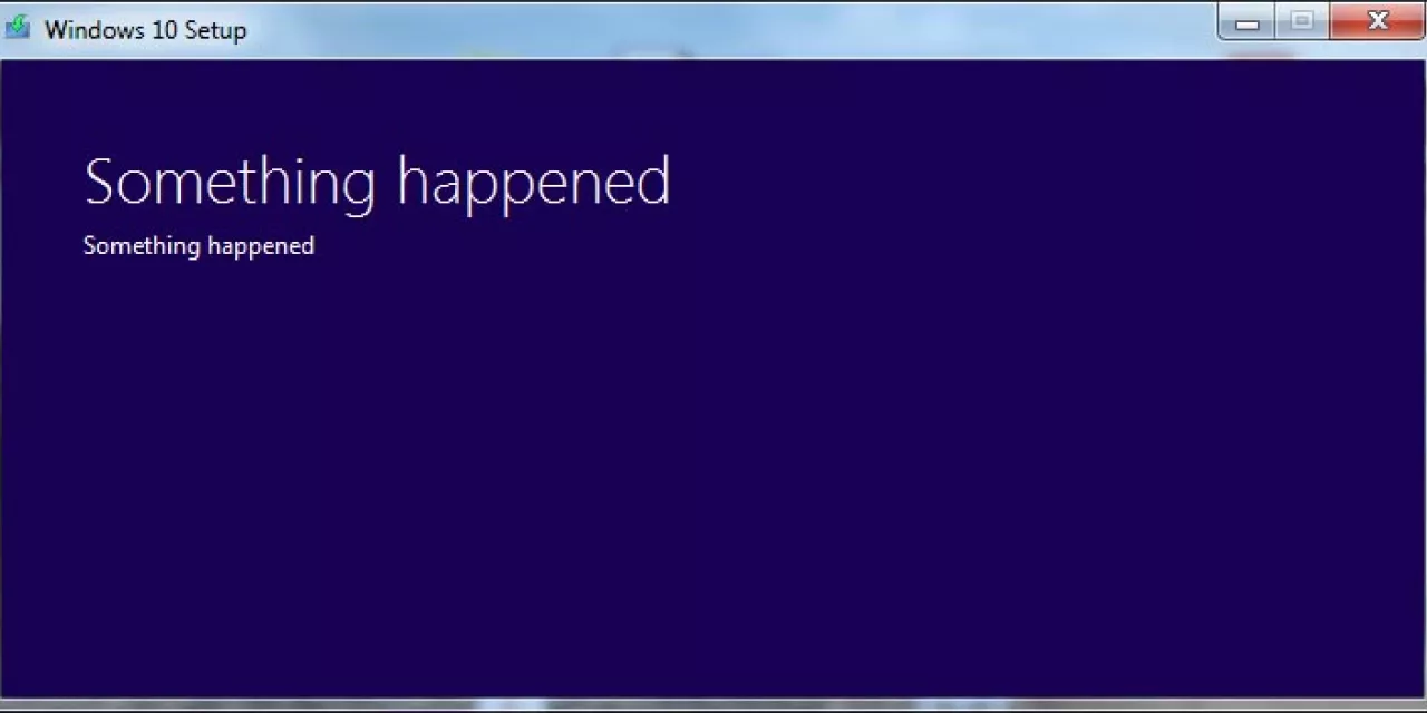 Screenshot: Windows-Fenster mit dem Text "Something happend".
