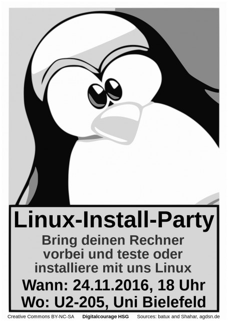 Flyer Linux Install Party